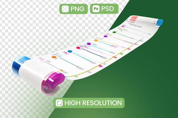 PSD colorful timeline unrolls smoothly showing project milestones progress tracking and data visualization