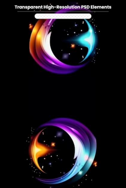PSD colourful and glow swirls
