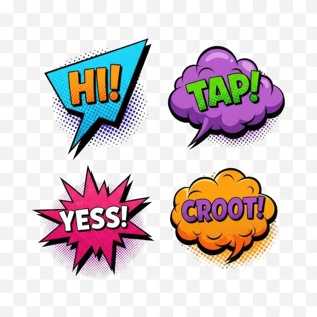 PSD comic book speech bubbles collection