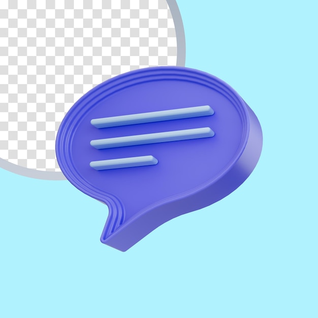 PSD comment text icon 3d render concept for communication type talk and message speech dialog