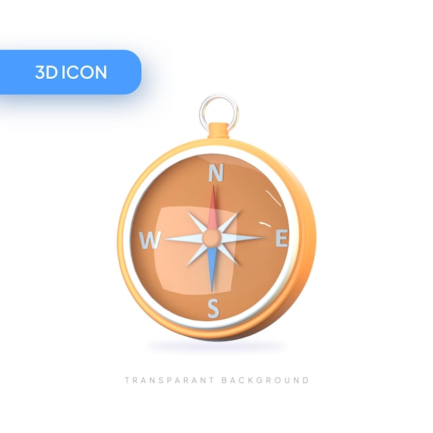 PSD compass 3d illustration icon pack element