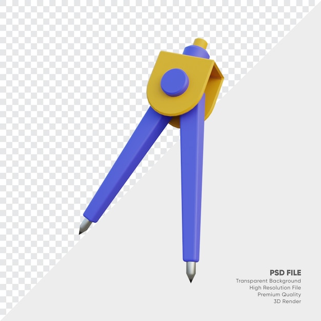 PSD compass geometry 3d illustration