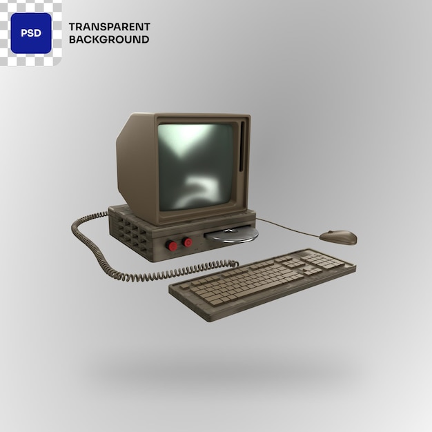 PSD computer 90s 3d illustration