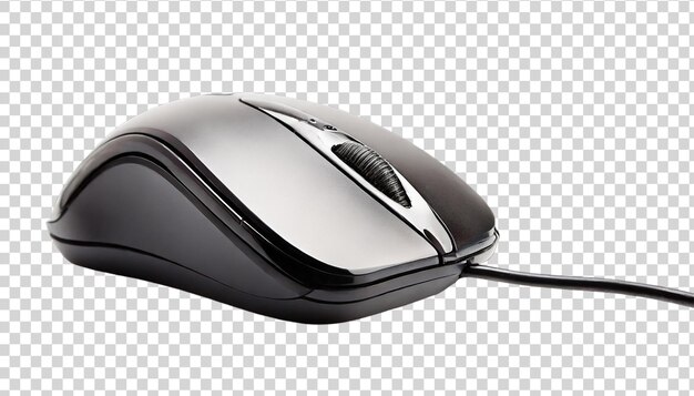 PSD computer mouse isolated on transparent background