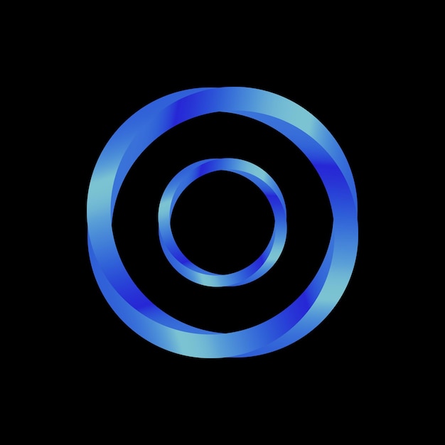 PSD concentric blue rings on black abstract geometric composition