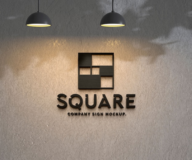 PSD concrete logo effect mockup