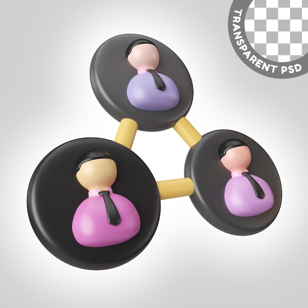 PSD connection 3d illustration icon