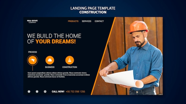 PSD construction landing page