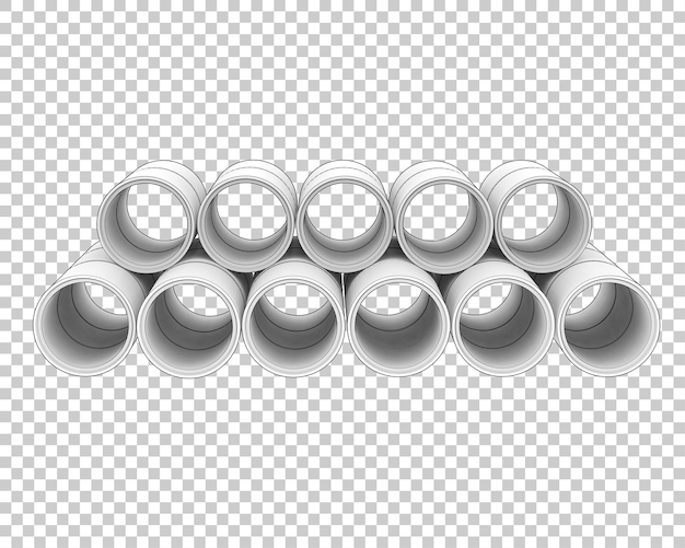 PSD construction pipes on transparent background 3d rendering illustration