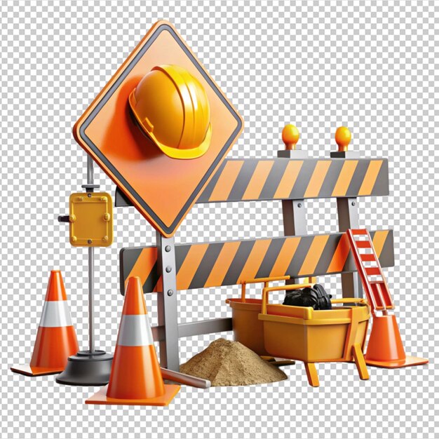 PSD under construction road sign equipment