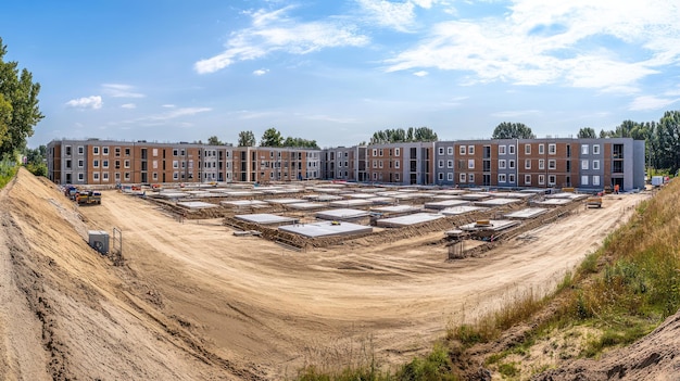 PSD construction site with foundations for buildings