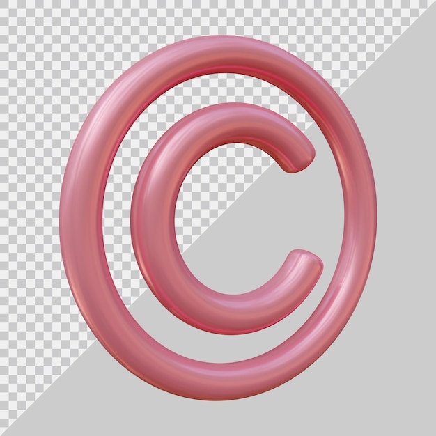 PSD copyright icon logo with 3d modern style