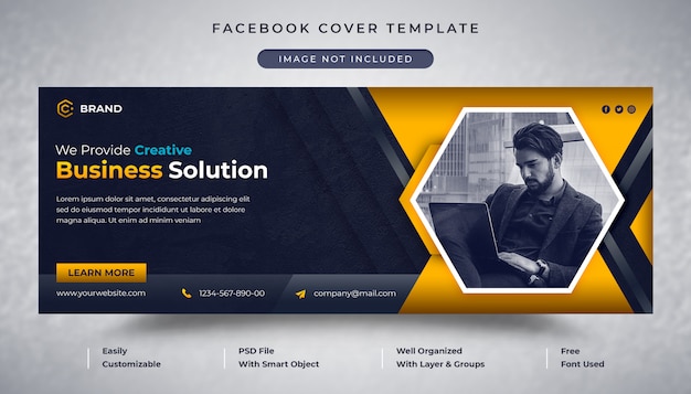 PSD corporate business agency facebook cover and web banner template