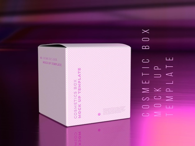 PSD cosmetic box mockup template classic clear design