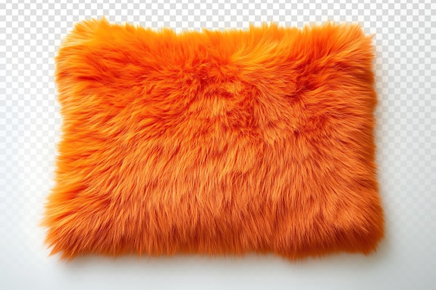 PSD cozy orange plush rectangle on soft white background with smooth lighting
