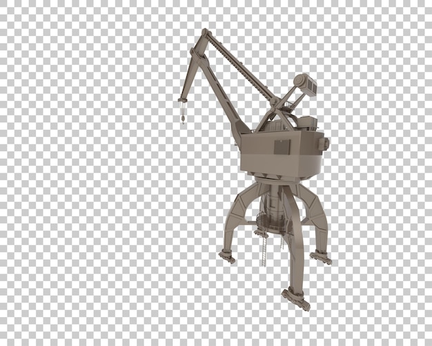 PSD crane isolated on transparent background 3d rendering illustration