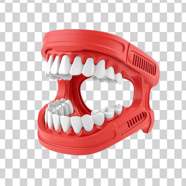 creative dental model in bright red showcasing teeth and gums