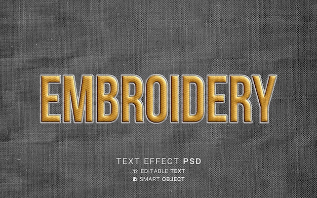 PSD creative embroidery text effect