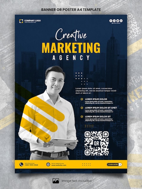PSD creative marketing poster a4 or banner template