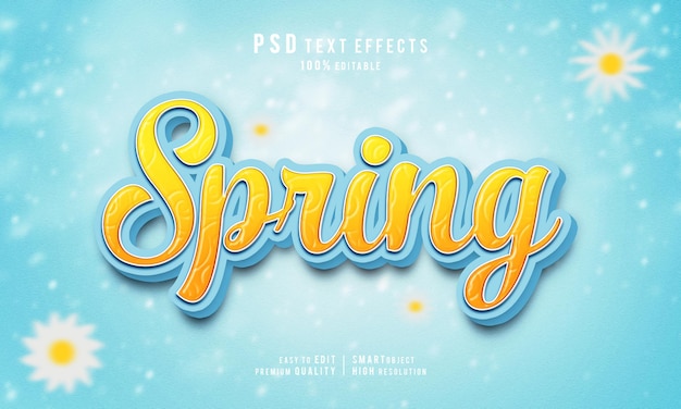 PSD creative spring 3d editable text effects mockup template