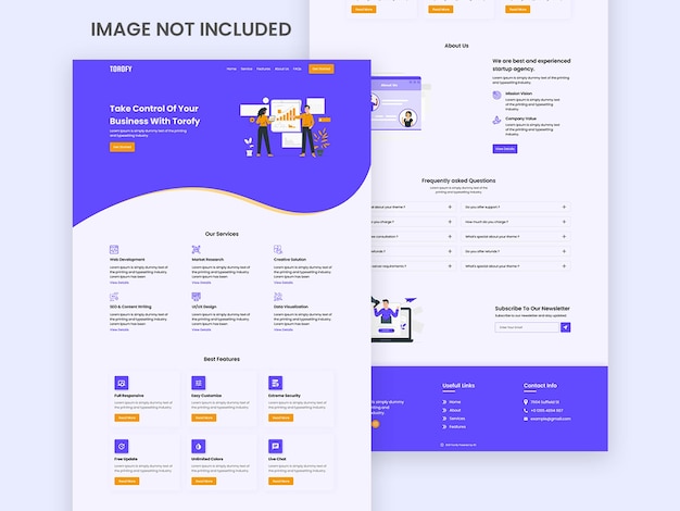 PSD creative website landing page