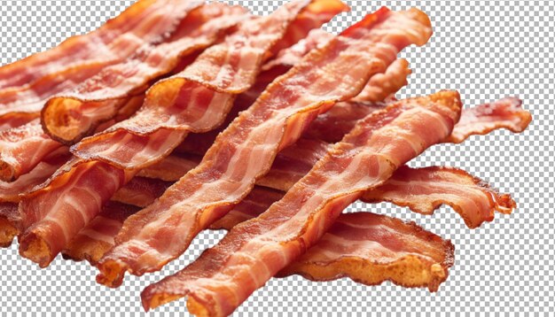 PSD crispy bacon sizzling on a skillet