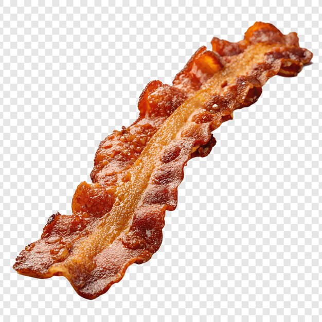 PSD crispy fried bacon slice on transparent background