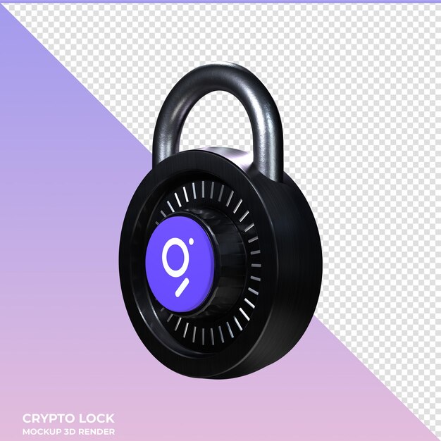 PSD crypto lock the graph grt 3d icon