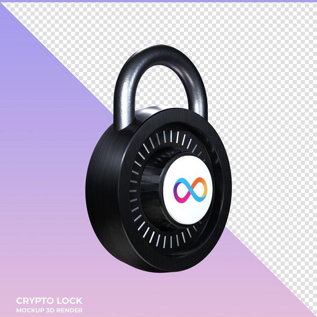 PSD crypto lock internet computer icp 3d icon