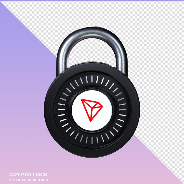 PSD crypto lock tron trx 3d icon