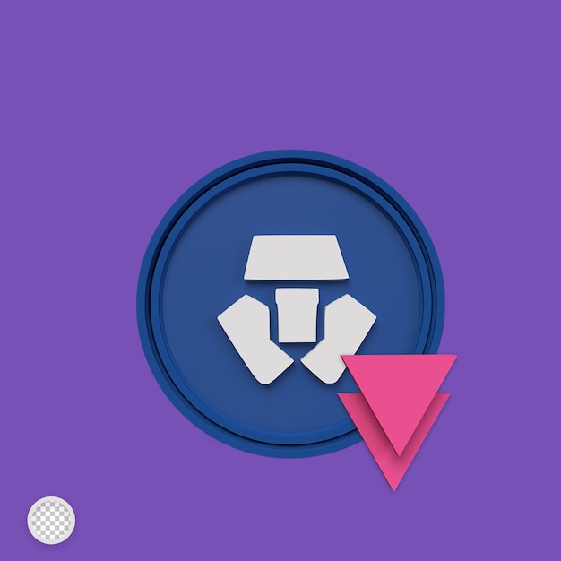 PSD cryptocurrency going down 3d render illustration