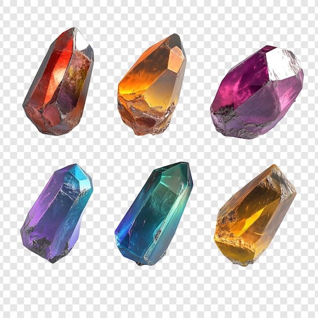 PSD crystals of different colors and shapes