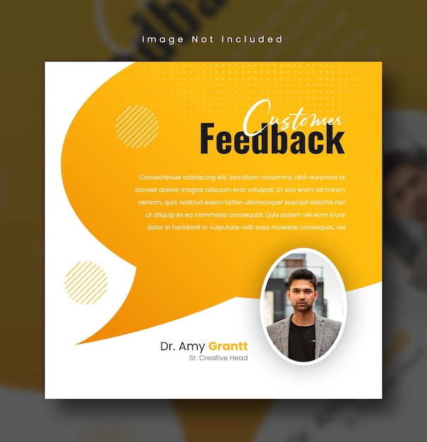 PSD customer feedback social media post web banner template