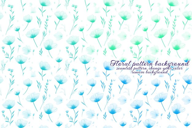 PSD customizable floral pattern with blue and lavender tones