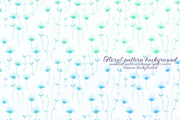PSD customizable floral pattern with blue and lavender tones