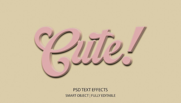 PSD cute 3d editable text effect premium psd