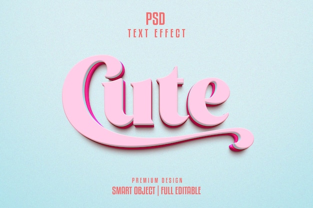 PSD cute editable 3d text effect style