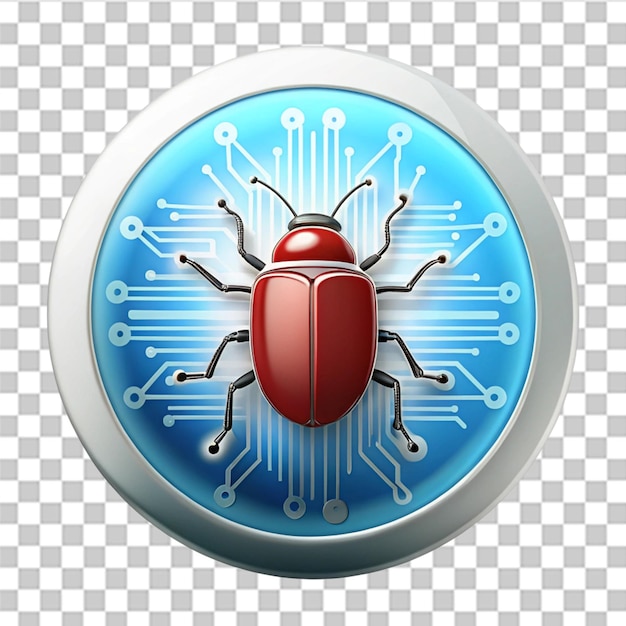 PSD cyber debug icon isolated on transparent background