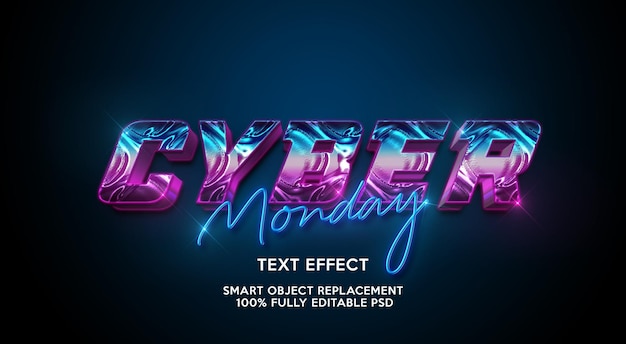 PSD cyber monday text effect template