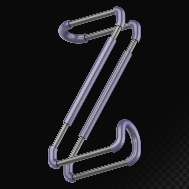 PSD cyber style isolated 3d render letter z