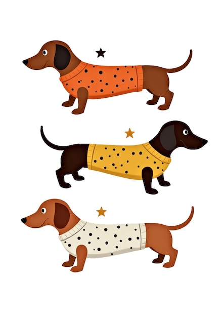 PSD dachshunds in sweaters