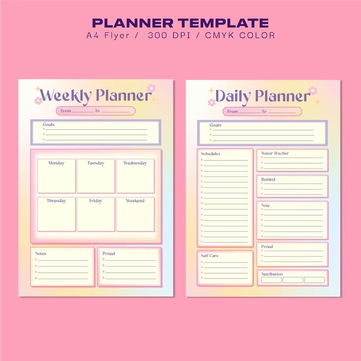 PSD daily amp weekly planner