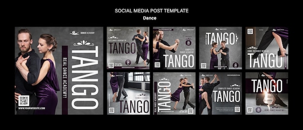 PSD dance instagram posts template design