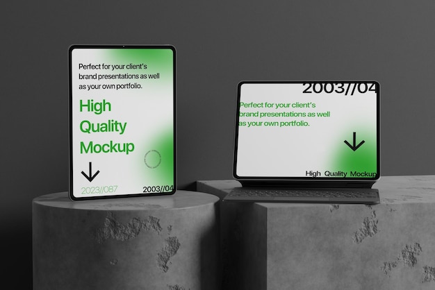 PSD dark tablet psd mockup