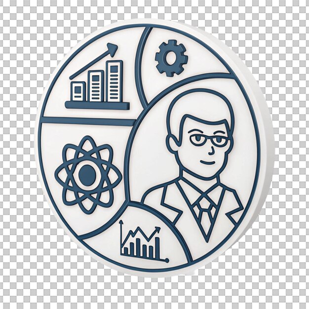 PSD data scientist 3d icon with innovative design isolated on white background for datacentric visuals