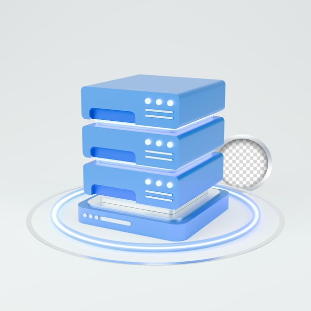 PSD database 3d icon isolated from grey background