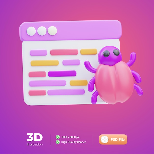 PSD debugging skills 3d illustration
