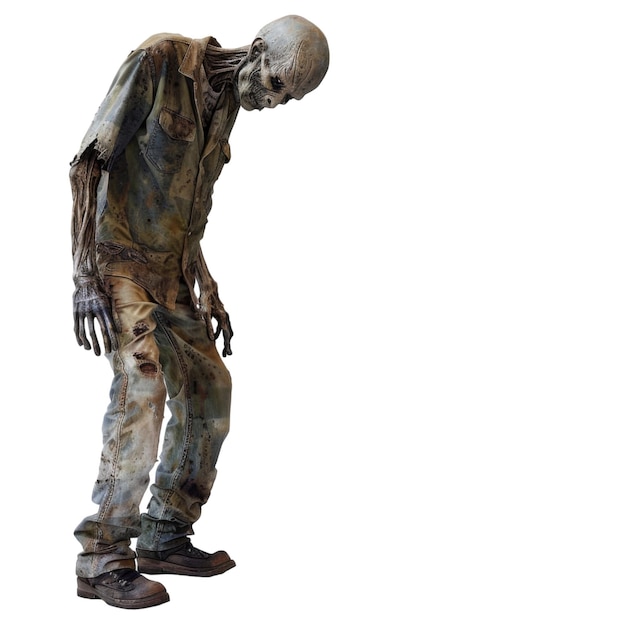 PSD a decomposed humanoid figure in a slumped posture