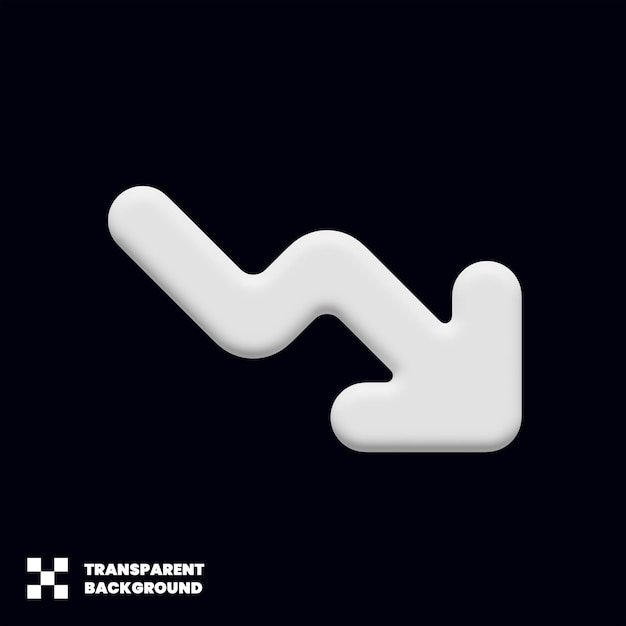 PSD decrease arrow statistic icon 3d