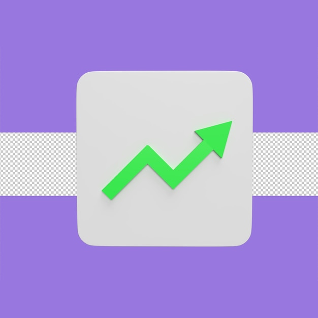 PSD decrease graph 3d icon model cartoon style concept render illustration